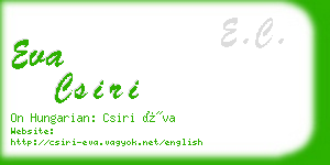 eva csiri business card